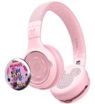 Disney Kids Bluetooth Foldable Headphones: Use Wired or Wireless for Travel, Education, and Screen-Free Entertainment | Includes Minnie Mouse StoryShield, Pink