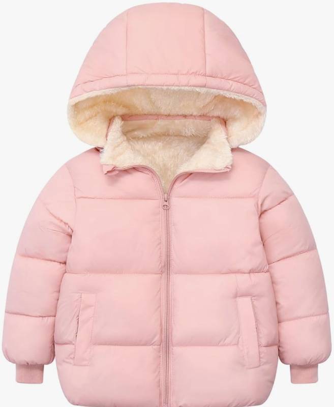 lot 31153 image: 4T 5T Pink Puffer Jacket Warm Fleece Liner (See Description)