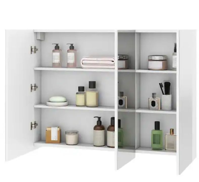 lot 30501 image: 36 in. x 25.5 in. Recessed or Surface Mount Medicine Beveled Cabinet - Retail $158