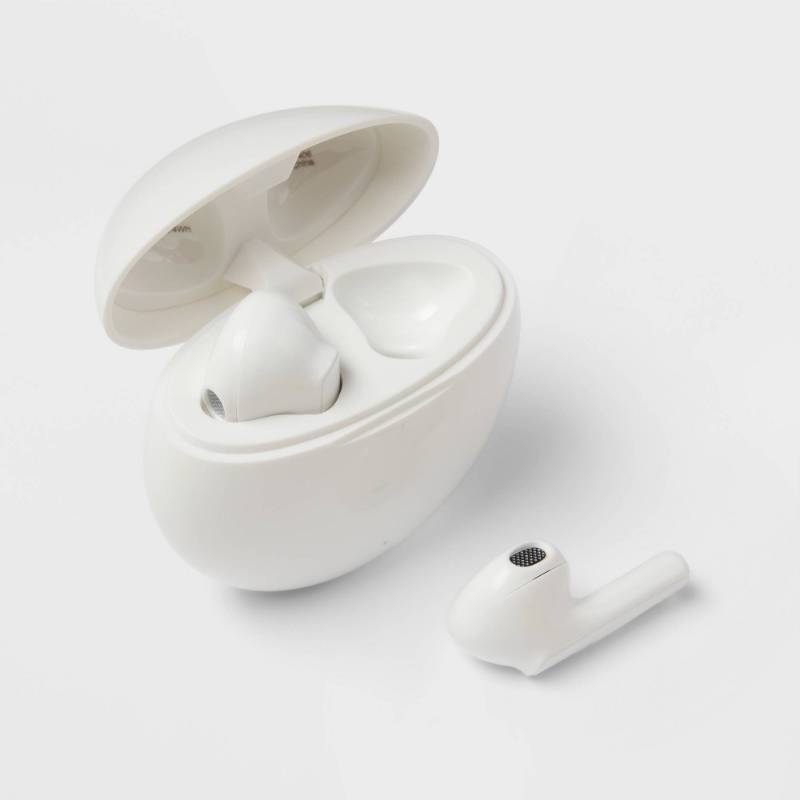 lot 30590 image: True Wireless Bluetooth Earbuds - heyday White In-Ear Headphones, Polyurethane Cushion (Not Working)