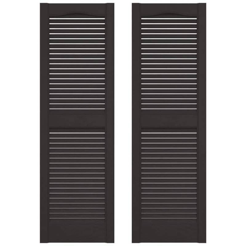 lot 8108 image: Builders Edge 14.5W in. Louvered Vinyl Shutters