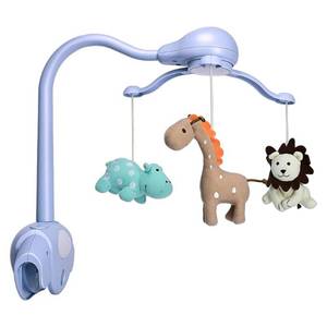 CUTIE PUMPKIN Pack and Play Crib Mobile for Boys or Girls,Light Blue Bassinet Mobile with Music,Rotation,Nursy Lights,Natural Sounds,Timer Function,Starlight Projection