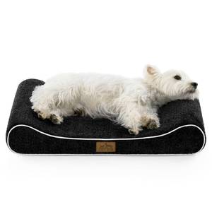 lot 763 image: COZY KISS Orthopedic Dog Bed for Small Dogs up to 35 lbs - Removable Washable Cover with Waterproof Lining & Non-Skid Bottom, Cotton-Polyester Blend Boat-Shaped Lounger Mattress, S (30x20x5in), Black