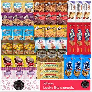 lot 765 image: Cookies Individually Wrapped Variety Pack - Cookies Bulk Assortment Care Package Sampler Gift Box (45 Count) - Retail $50