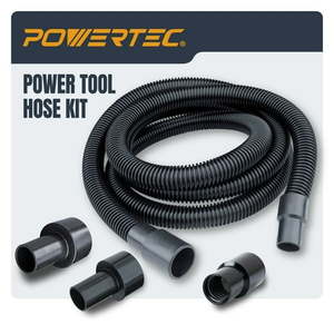 lot 2325 image: POWERTEC 10ft. Dust Collection Hose Kit with 5 Fittings for Woodworking Power Tools Home and WetDry Shop Vacuums  70347