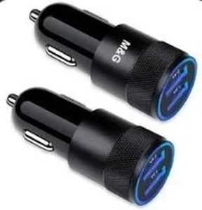 lot 2336 image: DUAL USB CAR CHARGER-BULK 24 pcs white, black