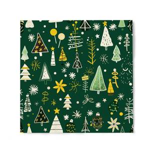 lot 4005 image: Premium Designer Paper Napkins, 3-Ply 6.5 x 6.5-inches Fold Disposable (50, Festive Green)