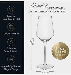 lot 4020 image: Elixir Set of 2 Handblown Crystal Wine Glasses