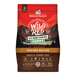 lot 7140 image: Stella & Chewys Wild Red Raw Coated High Protein Grain & Legume Free Puppy Prairie Recipe Dry Dog Food, 3.5 lbs.