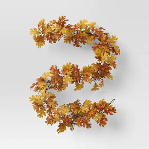 lot 15035 image: Fall Oak Leaf Artificial Garland - Threshold