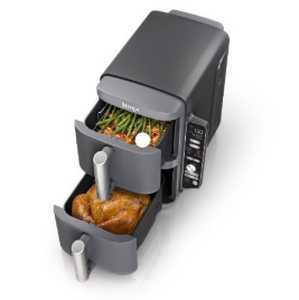 lot 15037 image: Ninja DoubleStack XL 10qt, 6-in-1, 2-Basket Air Fryer (Not Powering On)  Retail $199