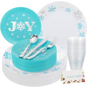 lot 31989 image: 175pcs Christmas Dinnerware Set Disposable for 25 Guests