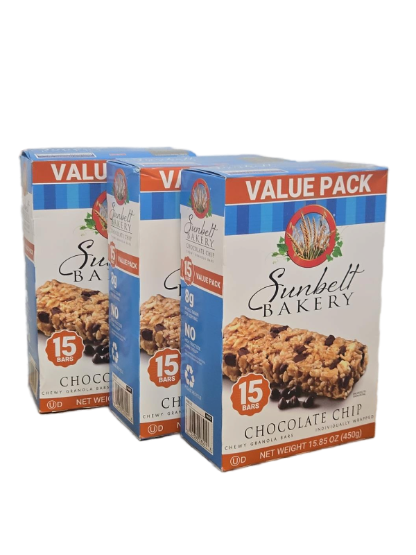 lot 23464 image: Sunbelt Bakery Chocolate Chip Granola Bars Value Pack - 3 Boxes Best By 01212026