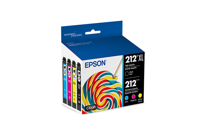 lot 23863 image: Epson 212XL Black CMY Combo Pack Ink Cartridges (T212XL-BCS) High-Yield, 3 Colors - Retail $156