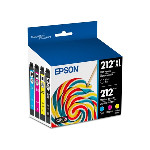 lot 23868 image: Epson 212XL Black CMY Combo Pack Ink Cartridges (T212XL-BCS) High-Yield, 3 Colors - Retail $156