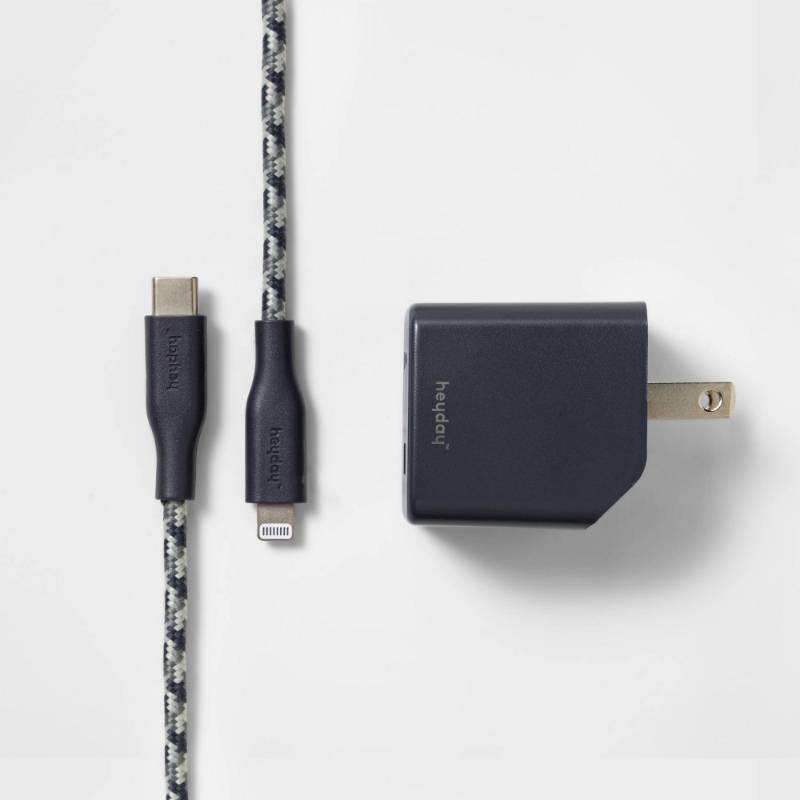lot 30566 image: 6 Lightning to USB-C Power Delivery Home Charging Kit - heyday Dusk Blue