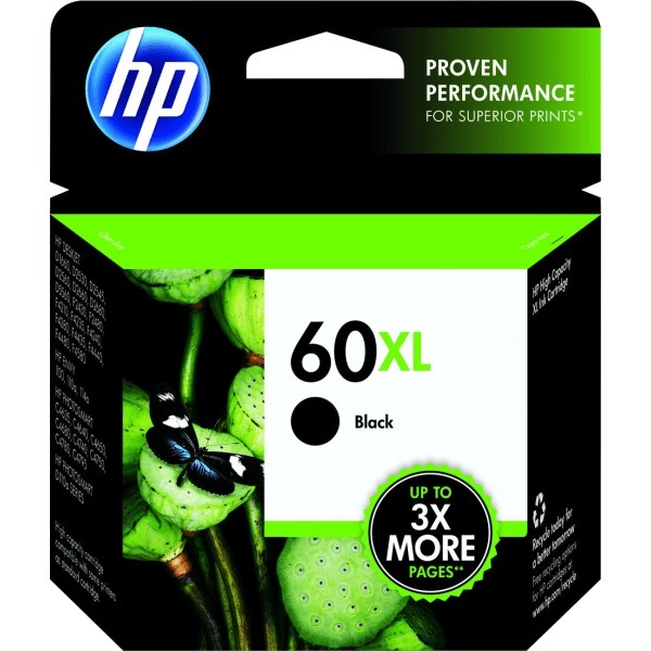 lot 30587 image: HP 60XL Single Ink Cartridge - Black (CC641WN#140) - Retail $81
