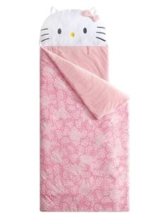 lot 16691 image: Hello Kitty Kids Glow in the Dark Sleeping Bag Pink - Retail $75