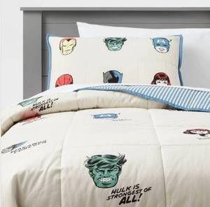 lot 16694 image: FullQueen Marvel Icons Kids Quilt - the Marvel Collection by Pillowfort - Retail $65