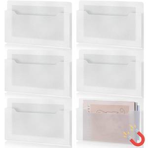 lot 818 image: Fuutreo 6 Pcs Magnetic Wall File Organizer Magnetic Wall File Holder Refrigerator Magazine Holder for Mail Letters Paper (Clear,8.3 x 13.8 Inch,Horizontal)