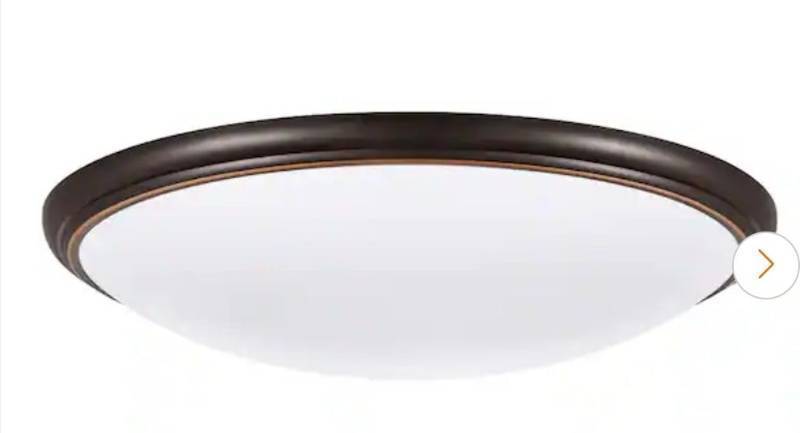 lot 16258 image: 14 in. Light Brushed Nickel and Oil-Rubbed Bronze Adjustable CCT Integrated LED Flush Mount with Interchangeable Trim