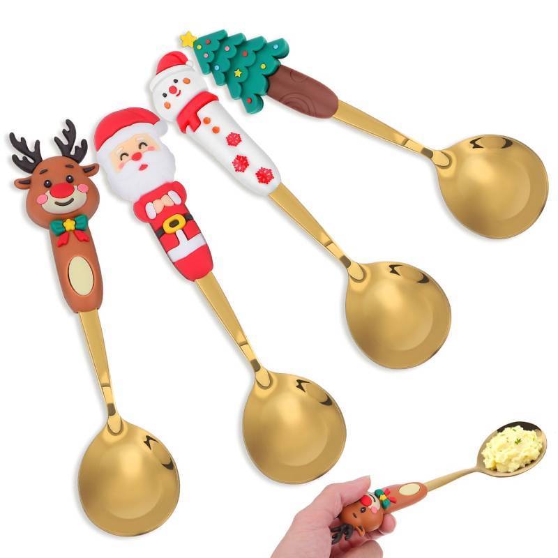 lot 93 image: 4pc Christmas Spoons