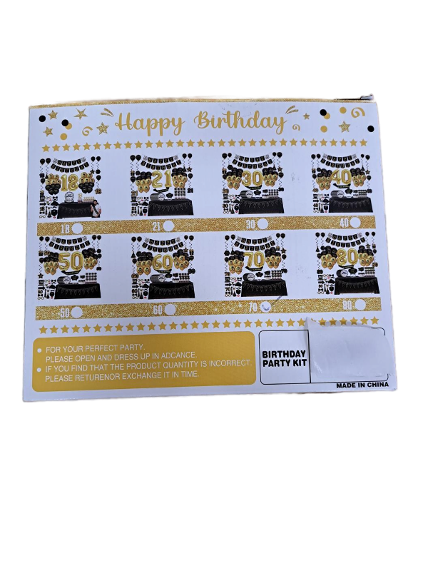 lot 14082 image: 70th Birthday Party Kit Black & Gold Party Pack for 12