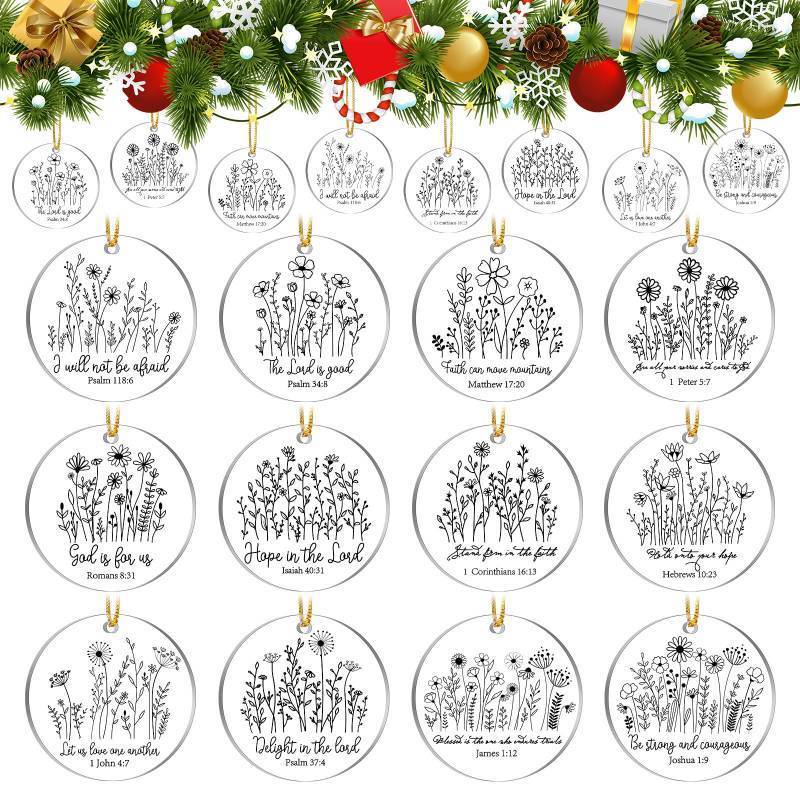 lot 177 image: 24 Pcs Christian Christmas Ornaments Bulk 3.15 Inch Christian Gift