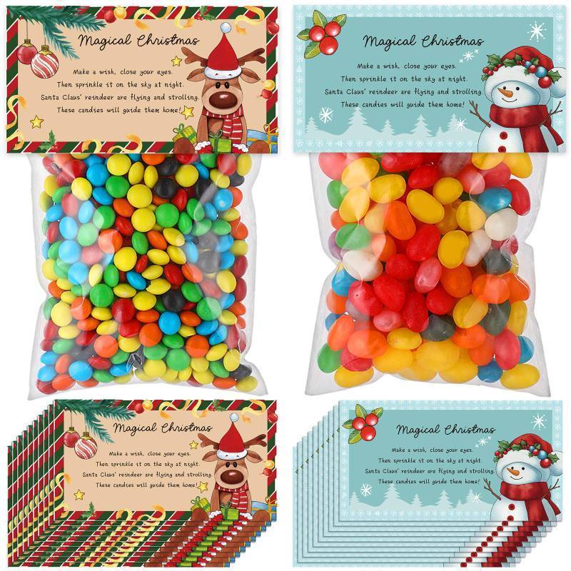 lot 212 image: 2 Packs - 50 Pcs Christmas Goodie Bags with Toppers