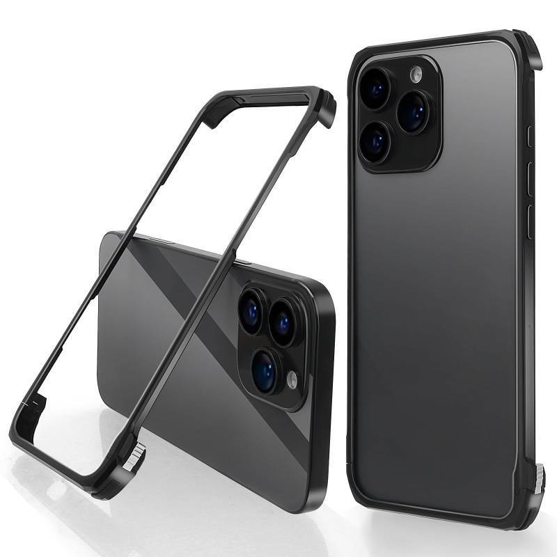 lot 213 image: iPhone 16 Pro Max Bumper Case No Back, Compatible with MagSafe Aluminum Frame- Black