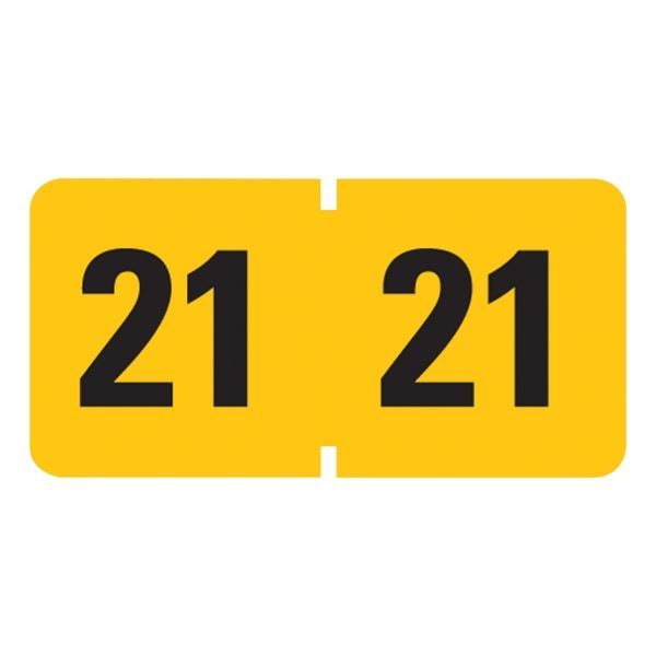 lot 256 image: Year 2021 End Tab Folder Labels 1.5 x 0.75 YellowBlack  500 LabelsRoll