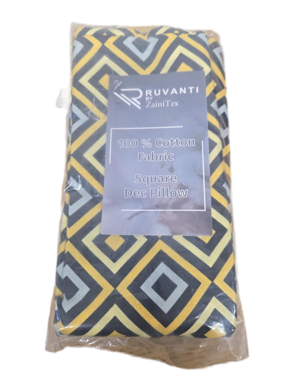 lot 31601 image: Ruvanti 100% Cotton Geometric Square Decorative Pillow