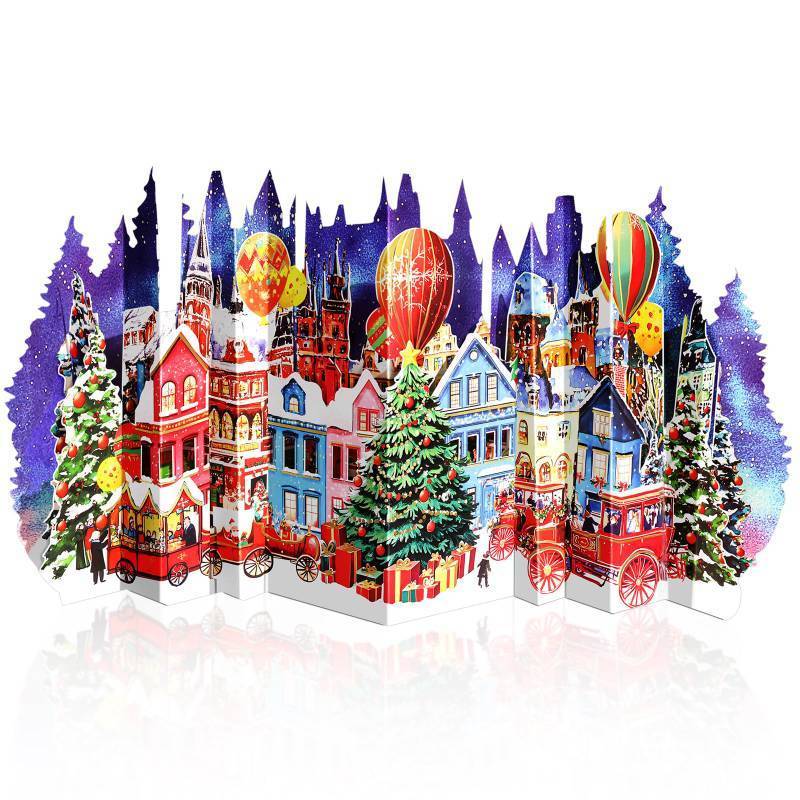 lot 31671 image: Jumbo Pop Up Christmas Cards - 24 x 11 2 Pack