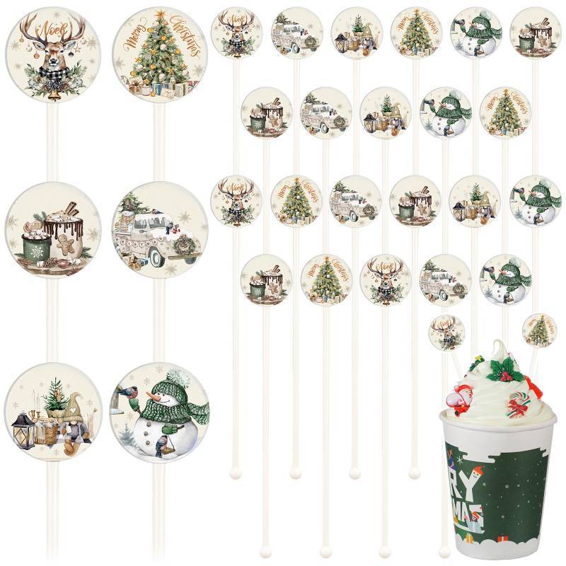 lot 31674 image: 60pcs Christmas Swizzle Sticks