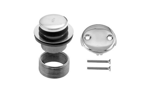 lot 16272 image: PACK OF 3 Lift and Turn Bathtub Drain Trim - Retail $156