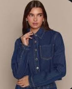 lot 16473 image: CROPPED BUTTON DOWN LONG SLEEVE- Womens Siz XS