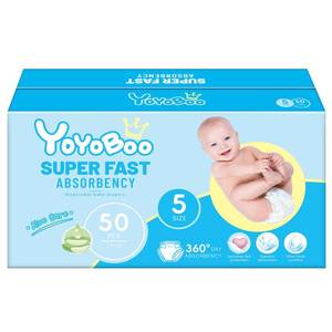 lot 860 image: YOYOBOO Disposable Newborn Diapers, Hypoallergenic, Superior Absorbency & Lightweight, Designed to Reduce Babys Burden, Size 5, 50 Count