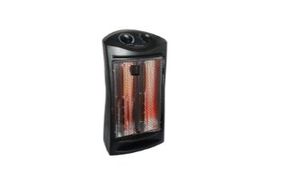 lot 2367 image: 1500-Watt Black Electric Tower Quartz Infrared Space Heater with Thermostat - Retail $70