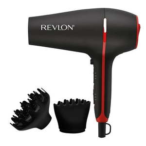 lot 4059 image: Revlon Smoothstay Coconut Oil-Infused Ceramic Hair Dryer with Diffuser  Black