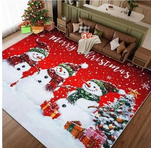 lot 4067 image: BLEUM CADE Christmas 8x10 ft Area Rug for Living Room Bedroom, Xmas Snowman Rugs Carpet for Bedroom Living Room, Non Slip Washable Area Rug for Christmas Decorations, Red