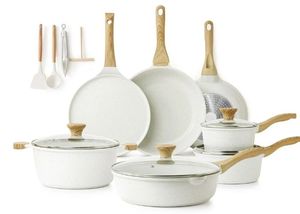 lot 4094 image: Sensarte 23Pcs Ceramic Nonstick Cookware Set - Retail $89