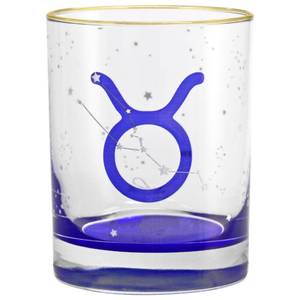 lot 4100 image: Culver Taurus Astrological Zodiac Sign Blue Bottom DOF Double Old Fashioned Glass, 13.5-Ounce (Single Glass) (Taurus) April 20-May 20
