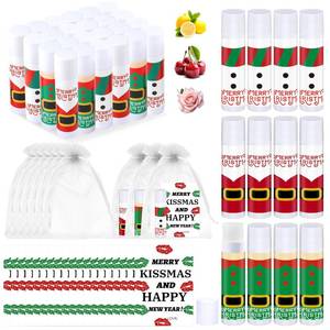 lot 9186 image: Christmas Lip Balm Bulk Sets 36 Set Christmas Lip Balm with Merry Kissmas Card & Organza Bags for Women Men Xmas Lips Balms Employee Appreciation Gifts for Coworker Employee Staff Team