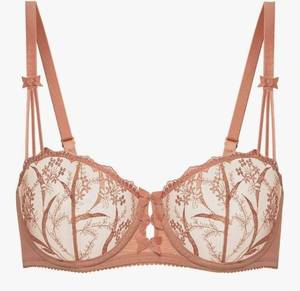 lot 9199 image: Deyllo Womens Balconette Lace Bra Underwire Unlined Sheer Lace See Through Non Padded 36B