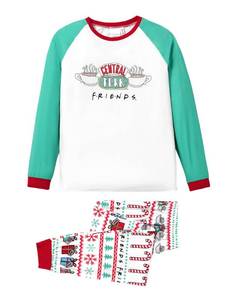 lot 9200 image: WARNER BROS Christmas Vacation Green Holiday Family Matching Pajamas Snowflake and Christmas Tree Print Mommy and Me Xmas Pjs Mens Large