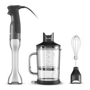 lot 874 image: Breville Control Grip Immersion Blender 15-Speed Handheld Mixer, Stainless Steel, Dishwasher-Safe Parts, 280W, Model BSB510XL - Retail $65