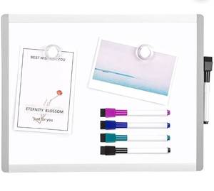 lot 885 image: 4 Pack Dry Erase Board, 11 x 14 Magnetic Small Whiteboard, 4 Magnets and 8 Markers