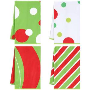 lot 895 image: Lime Green 4 Pcs Large Christmas Bath Towels for Bathroom 28 x 16