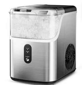 9.1 in. 35 lb. Nugget Ice Countertop Portable Ice Maker in Stainless Steel with 6-Minute Ice Ready and Auto-Cleaning - Retail: $170