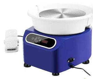 lot 2415 image: Pottery Wheel, 11 in. Pottery Forming Machine, 350-Watt Electric Wheel for Pottery with Foot Pedal and LCD Screen, Blue - Retail $101